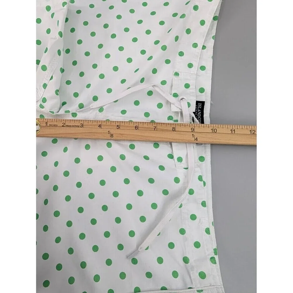 Womens Board Shorts Medium Green‎ Polka Dots Caribe Island Company Beach Surf